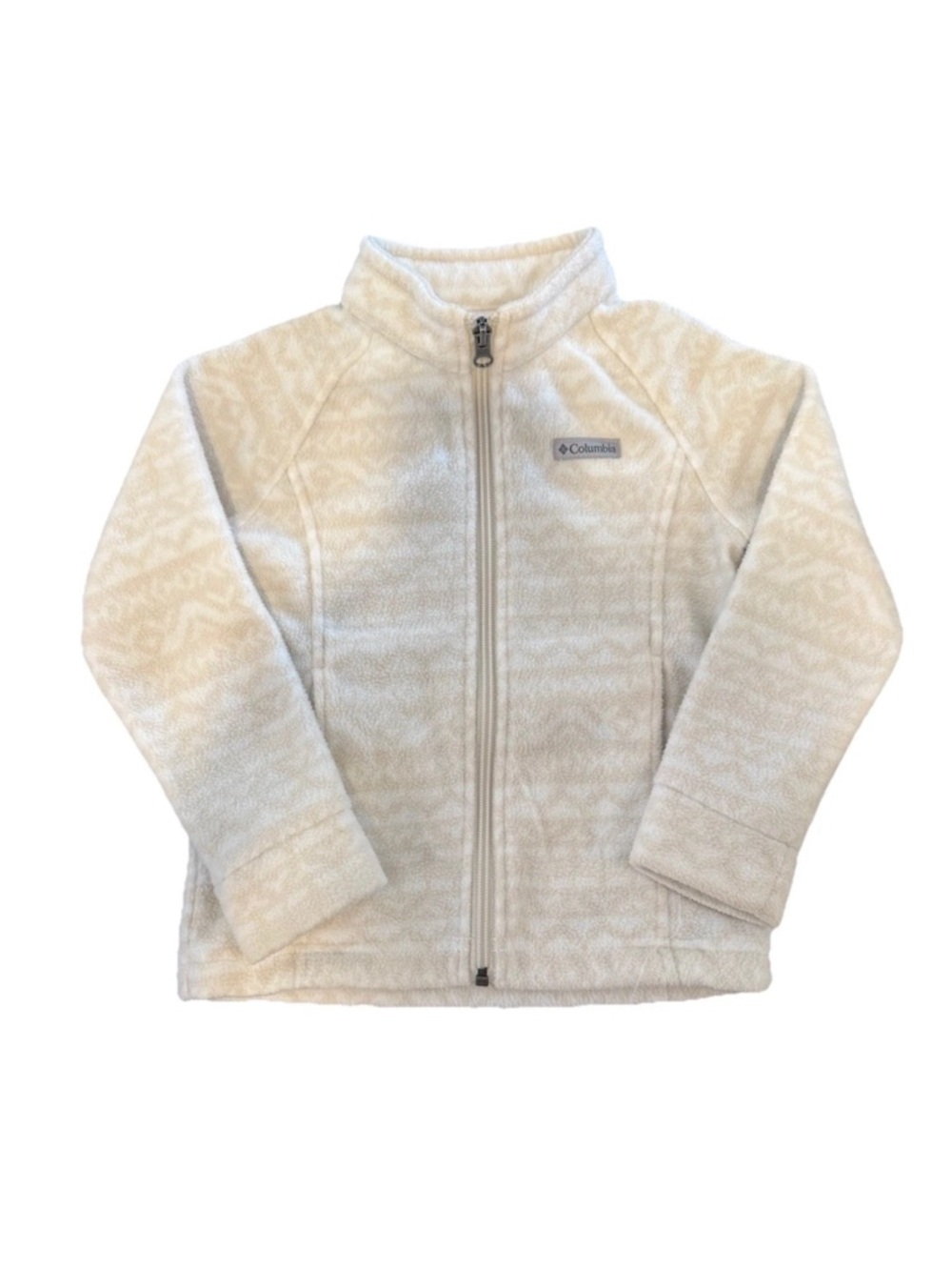 COLUMBIA ZIP UP FLEECE JACKET  4T Ivory